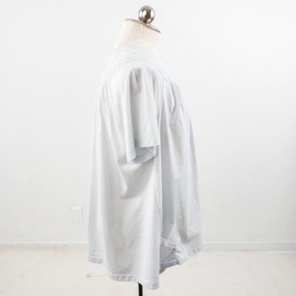 Vintage 50s M Boho Lace Button Down Pajama Top - Picture 5 of 9